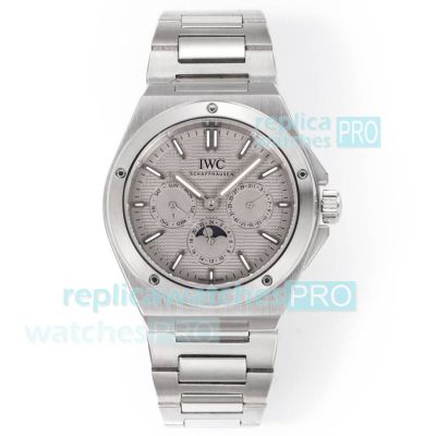 Swiss Copy New IWC Schaffhausen Ingenieur Perpetual Calendar Gray Face SS Watch 